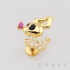 HALLOWEEN GHOST DOG ZERO PUMPKIN NOSE 316L SURGICAL STEEL THREADLESS PUSH-PIN LABRET SET
